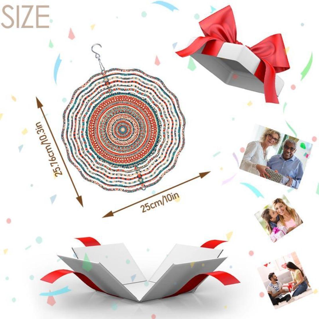 

Открытый - Кусок индийского узора мандалы для украшения открытого двора и сада, уличная подвесная ветряная мельница, работающая от ветра