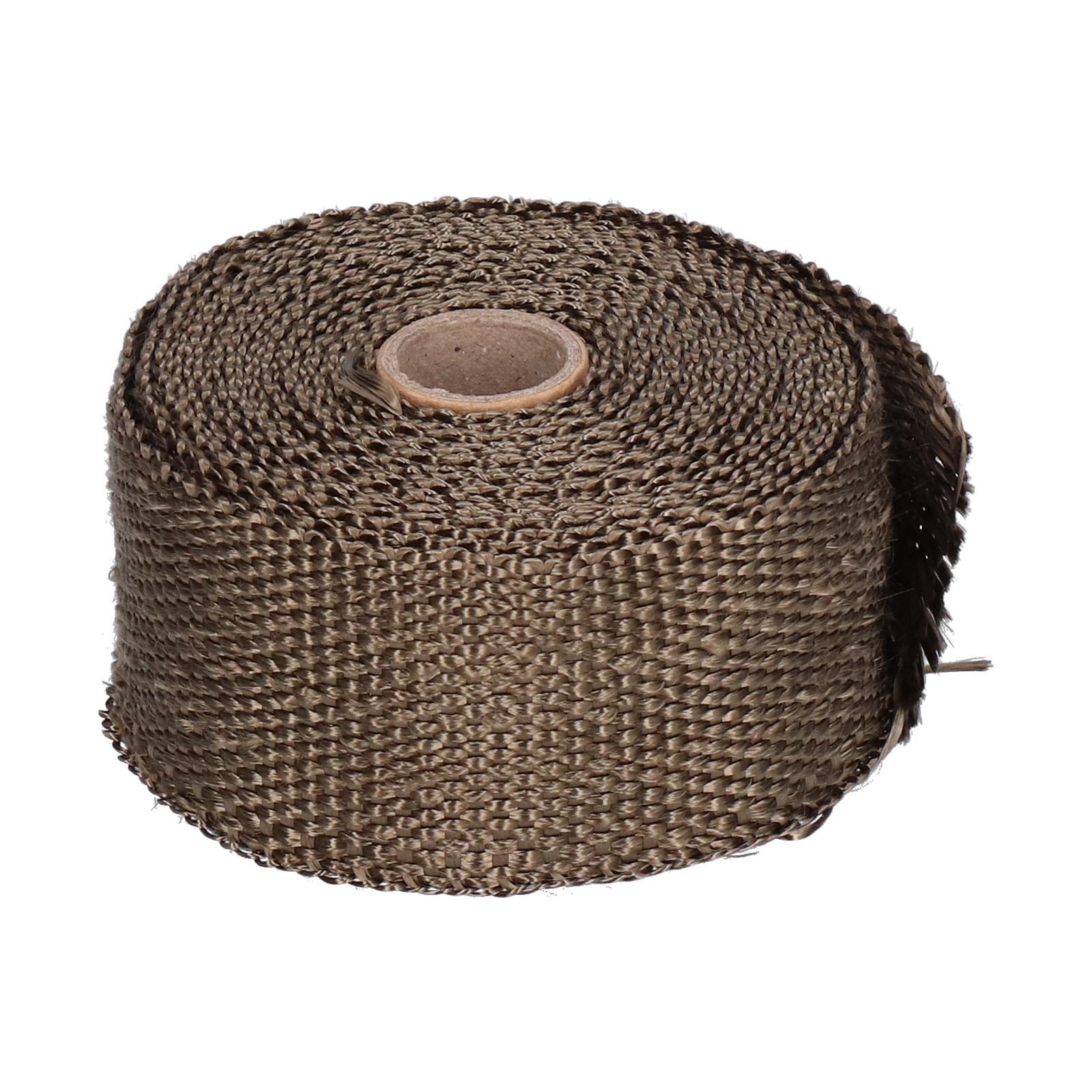 

5m Exhaust Heat Wrap Insulation Tape Glass Fiber with Alloy Steel Tie for Car Motorcycle коричневый