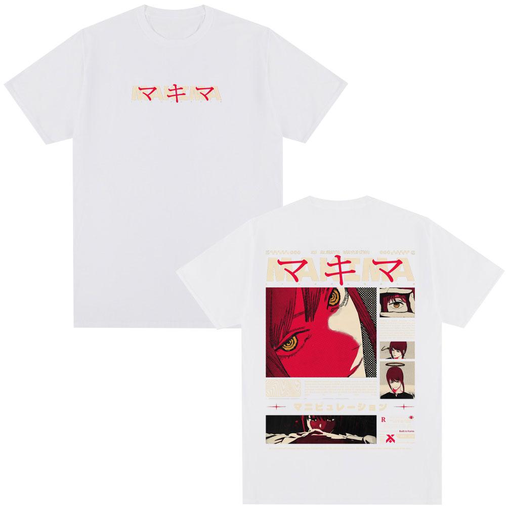 Japanese Anime Chainsaw Unisex Makima Tshirt Unisex Women Clothing Fashion Short Sleeve T Shirts Cotton Oversized Tshirts Streetwear