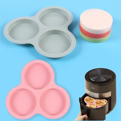 Strumento in Silicone per Cottura Fai da Te Stampo Tondo per Torta da 4" 3 Forme Cilindriche Uniformi Teglia per Pizza Arcobaleno Fai da Te