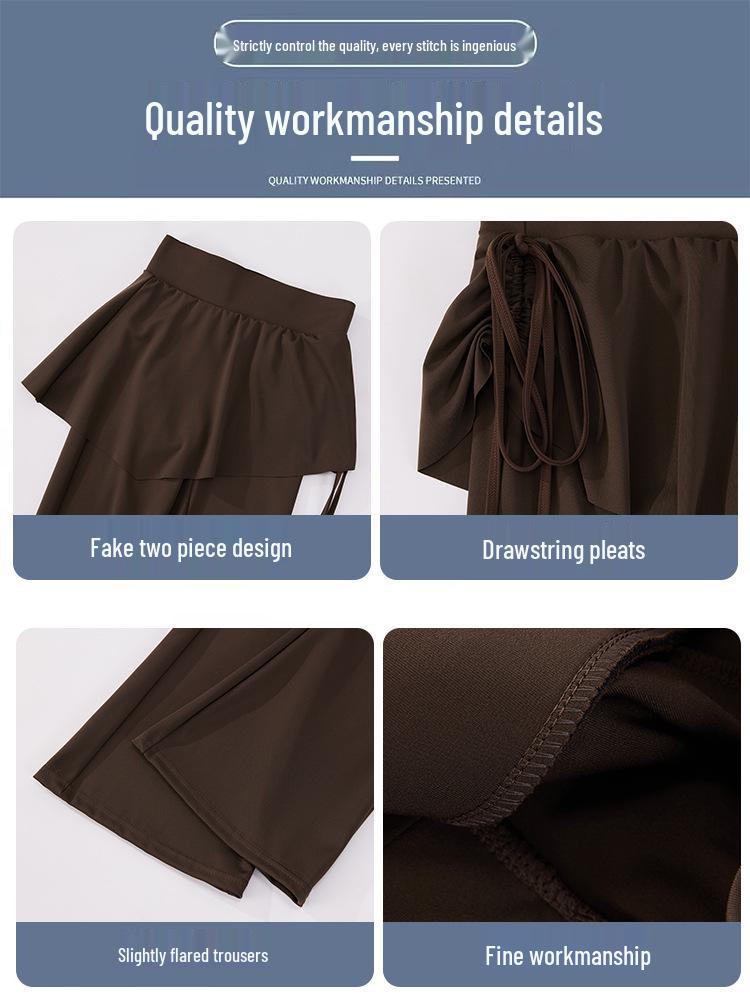 Spring & Summer Micro-Flare Skirt Pants: Slimming, Breathable, Hip-Covering, Leg-Lengthening Yoga & Sports Wear