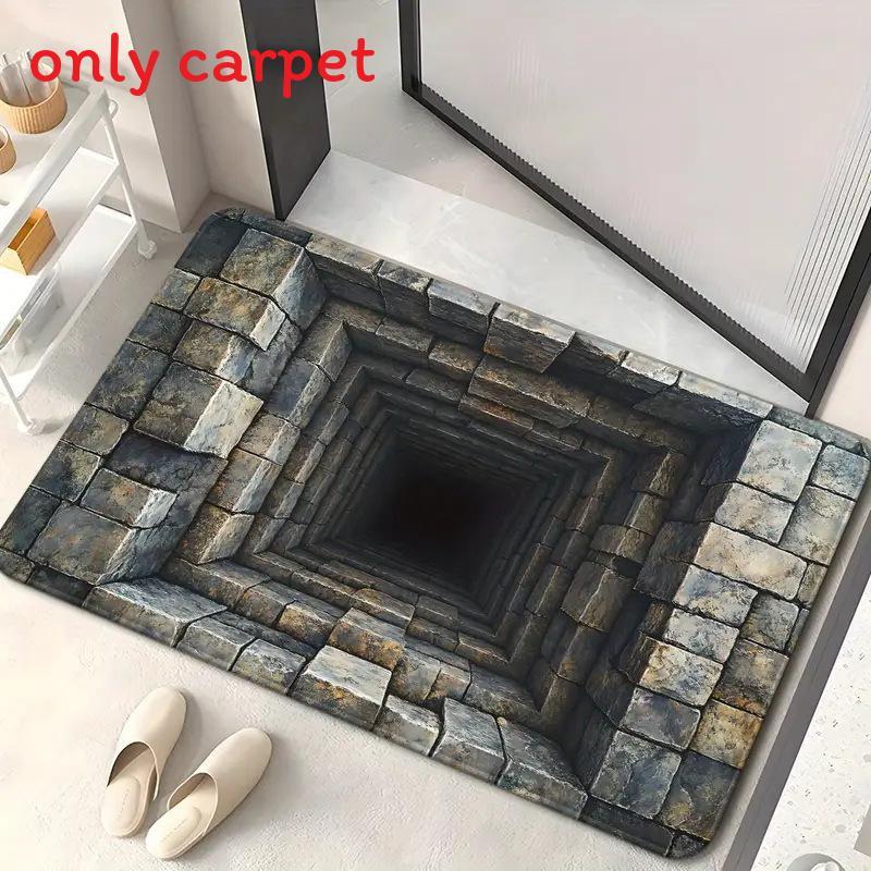 3d Visual Door Mat With Crystal Velvet Fabric For Home Entrance Decor