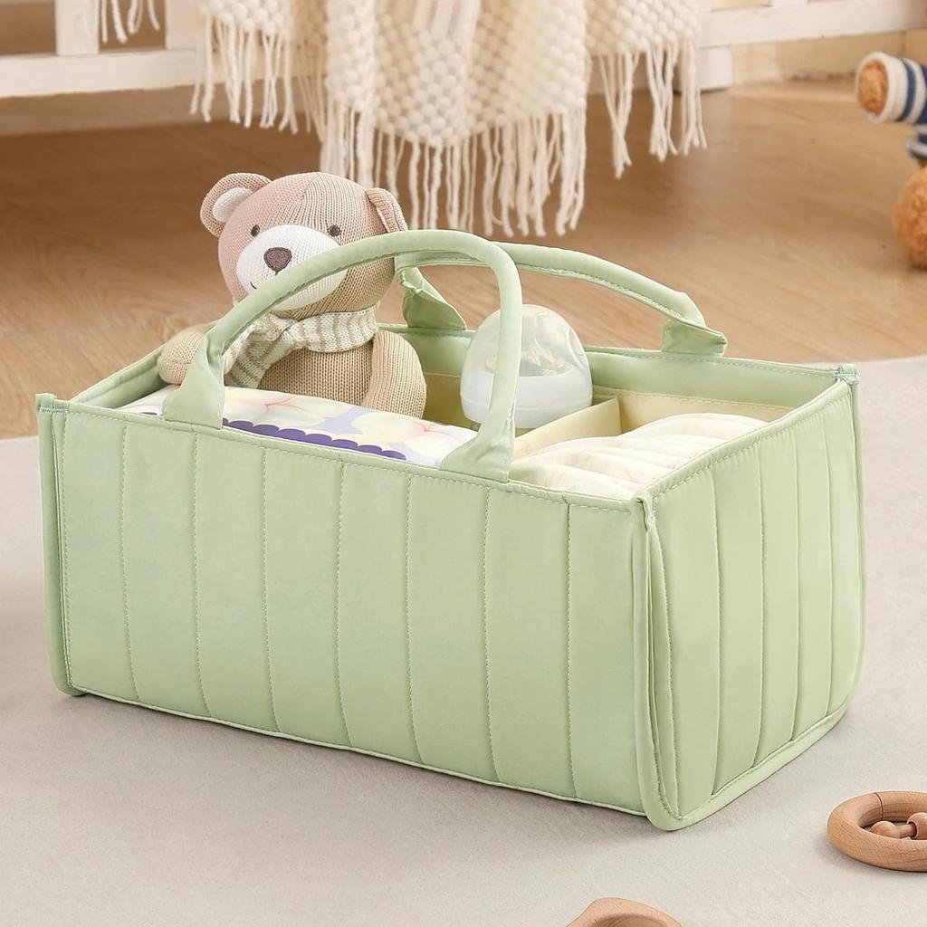 Spacious Diaper Caddy Organizer - Customizable Baby Organizers and Storage for Mom - Portable, Stylish Design