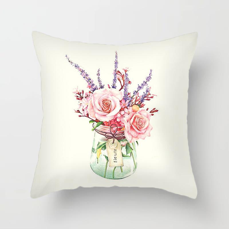 Beautiful Flower Rose Series Printed Putetrekk Hjem Stue Sofa Stol Dekorasjon Putetrekk