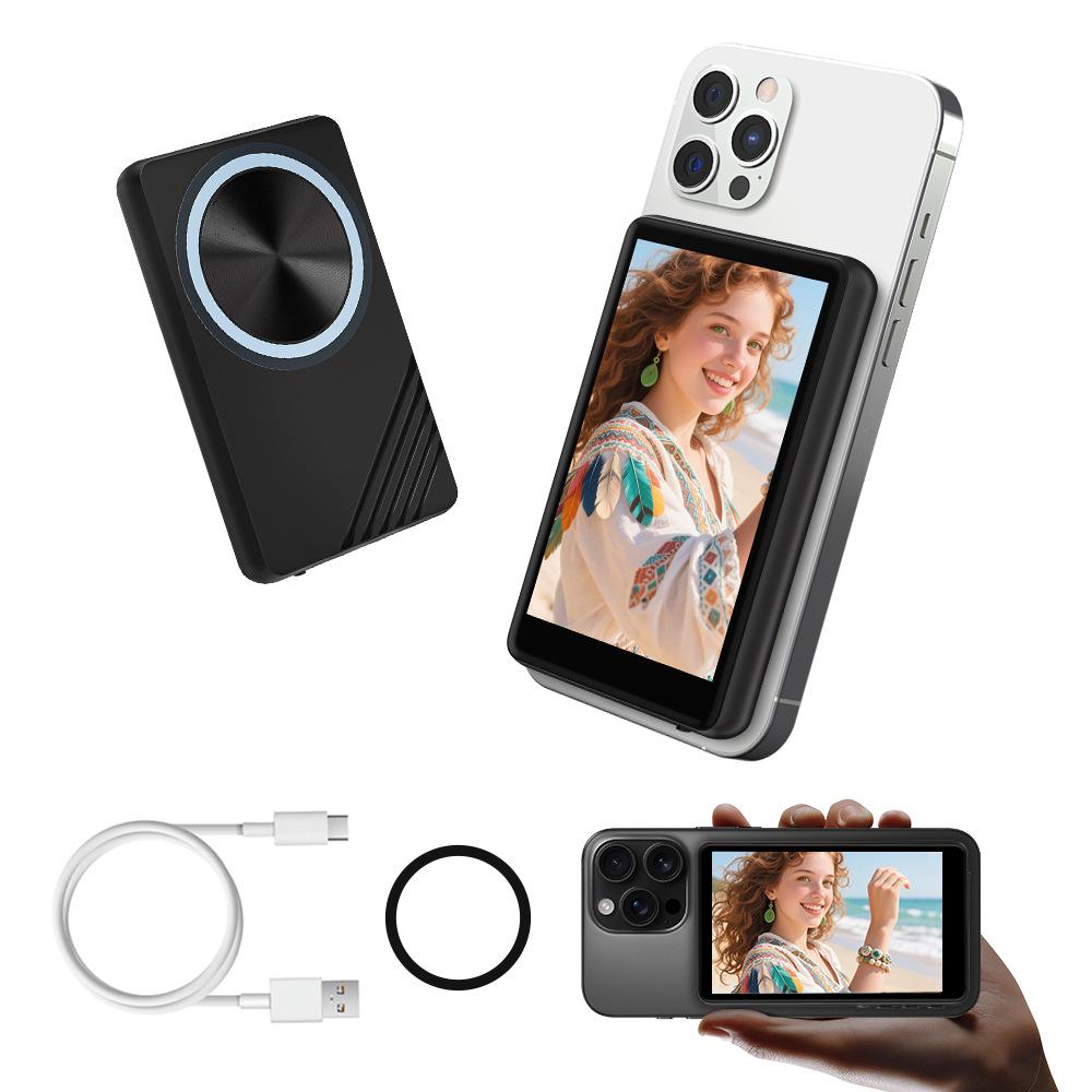 Bluetooth Magnetisches Selfie-Display: Kabelloser Live-Übertragungsprojektor mit Aufhelllicht & Rückseitenüberwachung