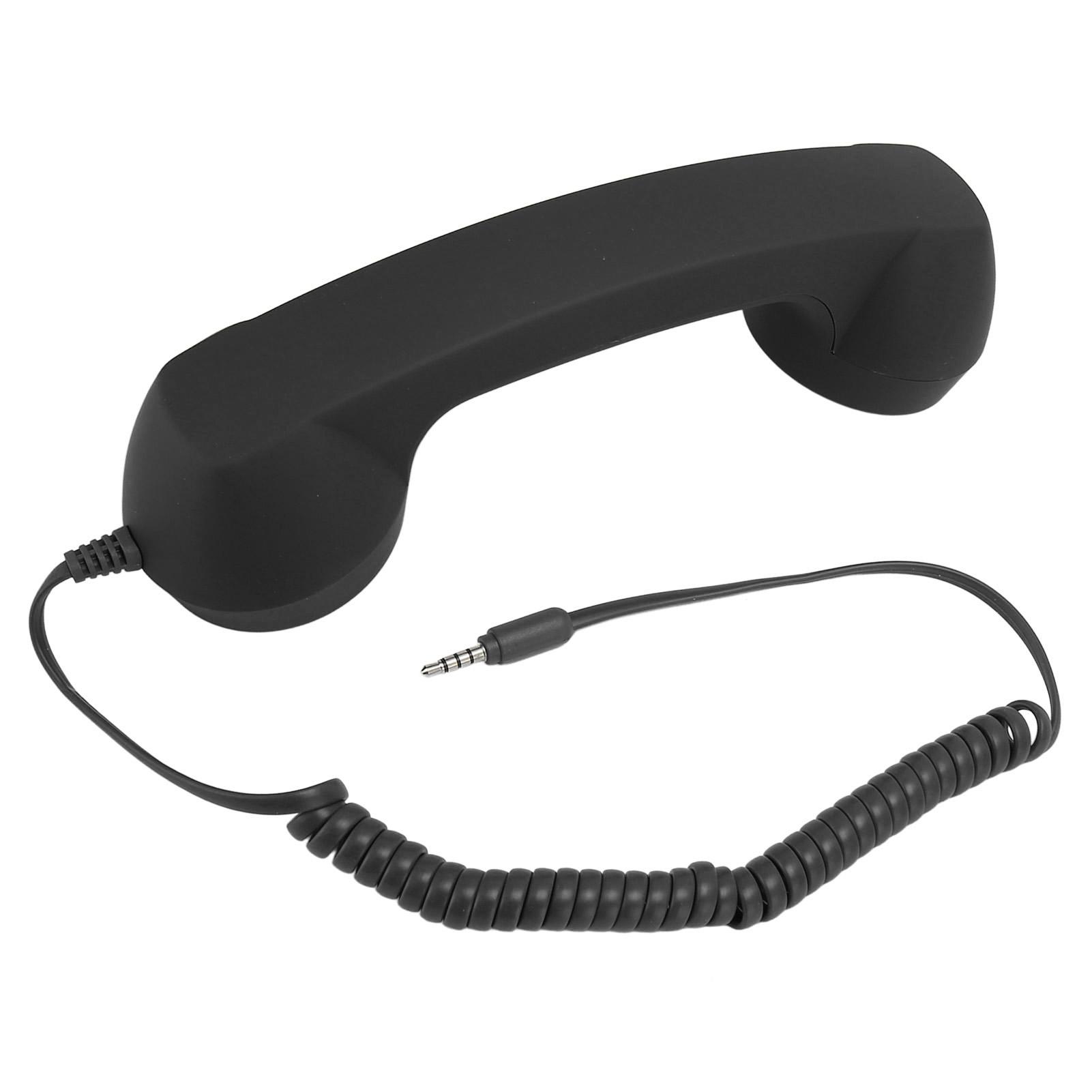 

Retro Telephone Receiver Professional 3.5mm Plug Radiation Proof Wired Cellphone Handset for Smartphone PC чёрный