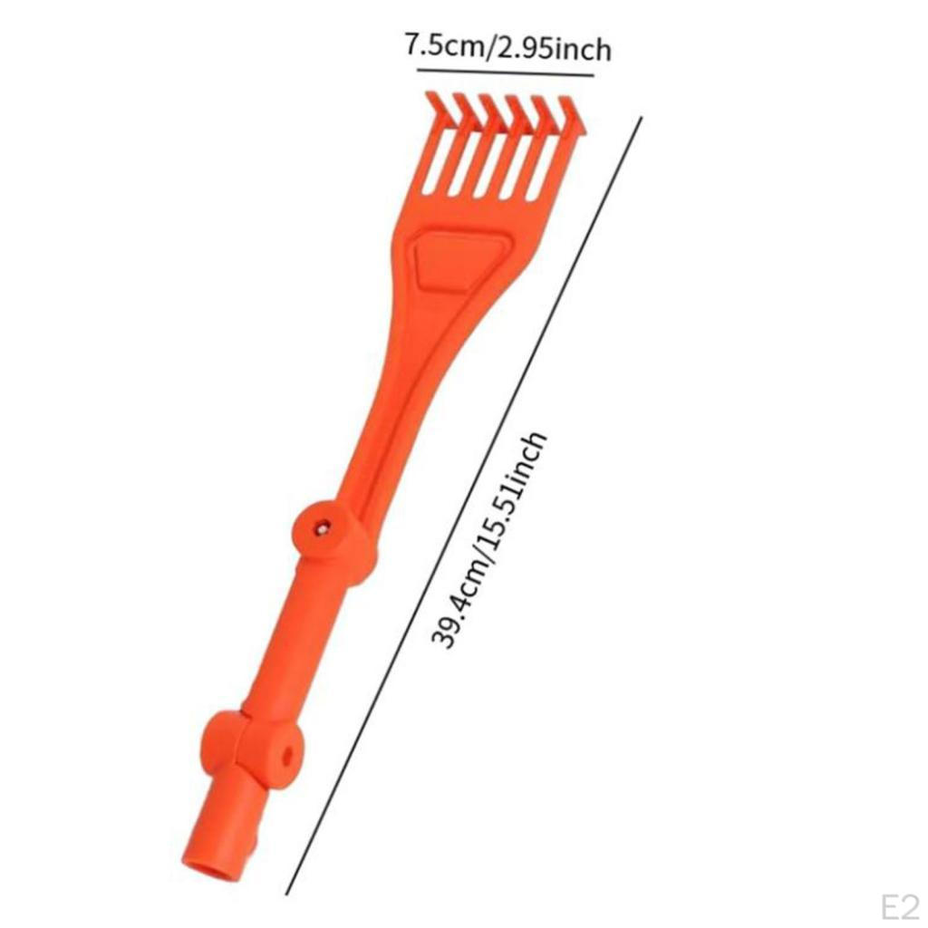 Mini Roof Leaves Rake with 42cm Extension Rod Detachable Plastic Material for Camping Gardening