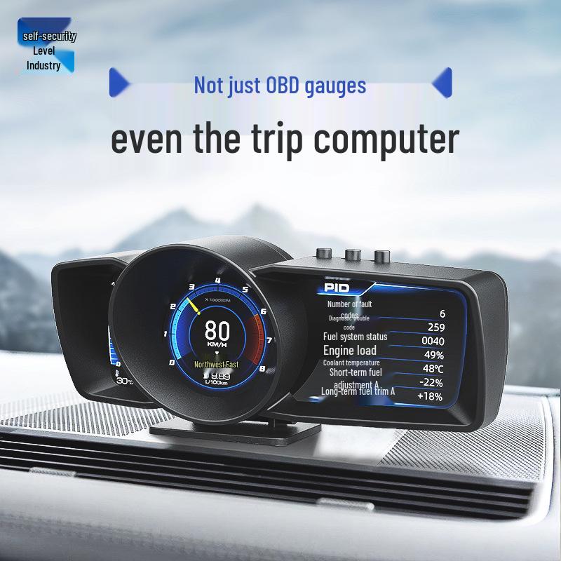 A600 Multi-Function OBD LCD Display: Car Speed, Turbo, Fuel, Temp Monitor