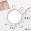 Sense of Advanced Butterfly Heart Shaped Girls Gem Make Up Mirror Liquid Metal Style Women Mini Portable Handheld Mirror