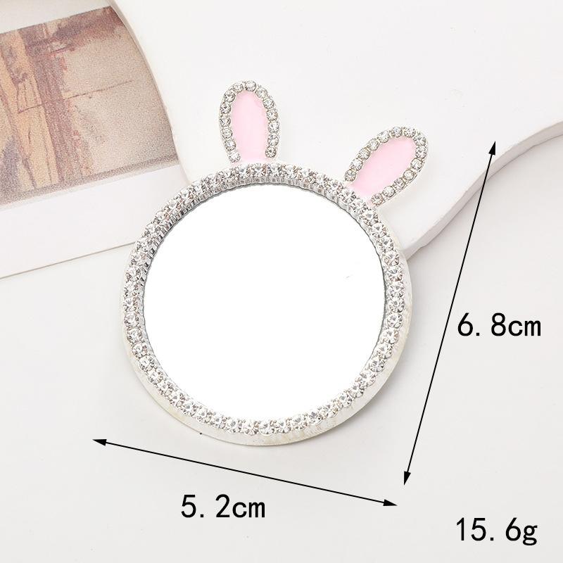 Sense of Advanced Butterfly Heart Shaped Girls Gem Make Up Mirror Liquid Metal Style Women Mini Portable Handheld Mirror