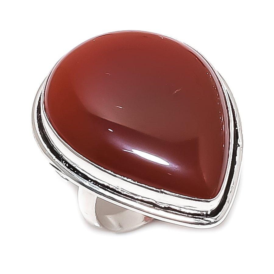 Carnelian Gemstone Handmade 925 Sterling Silver Jewelry Ring Size 7 N9n60