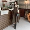 Classic Doll Collar Long Sleeve Dress With Knit Fabric For Spring Womens Fashion