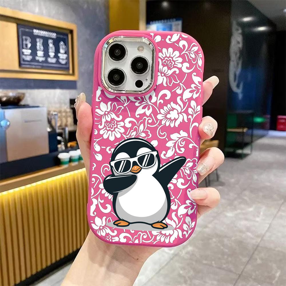 Phone Case: 2D Flat Design Suitable for iPhone 18 17 16 15 14 13 Pro Protective Case, Couple Style, Sunglasses Penguin, Christmas and Halloween Gift