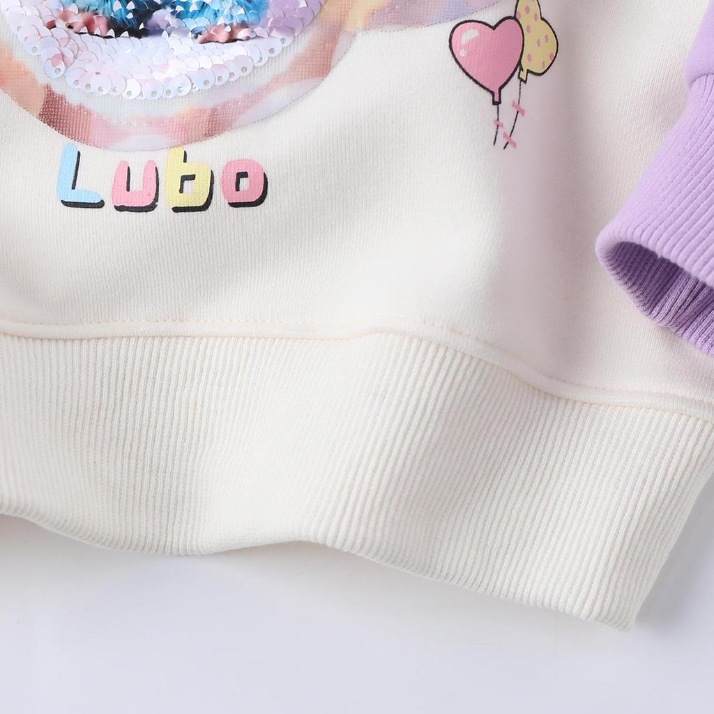 2025 Herbst Mädchen Pailletten Cartoon Sweatshirt - Lässig, Rundhals für Kinder
