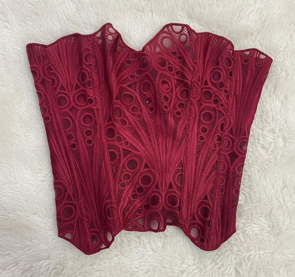 European Royal Court Style Lace Bustier - Body Shaping Mesh Top