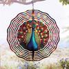 2D Metal Peacock Wind Spinner Vibrant Outdoor Garden Decor with Red Blue Golden Feathers Thanksgiving Christmas Hanging Ornament