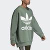 Adidas Originals Trefoil Oversized Casual Crew Neck Sweatshirt Men Tops Green DH5770