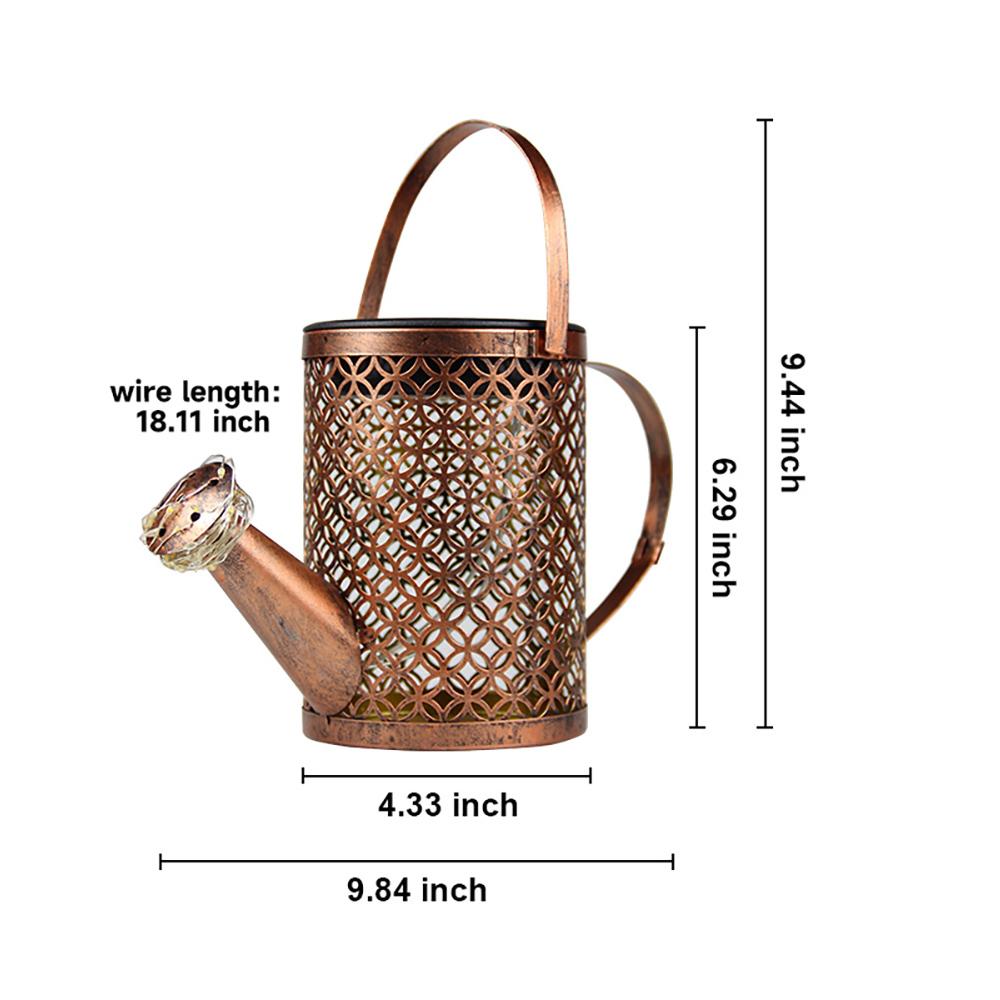 Solar Watering Can Lights Outdoor Lanterns Hanging Waterproof Garden Decor Retro Metal Kettle Solar Light for Patio Yard Pathway
