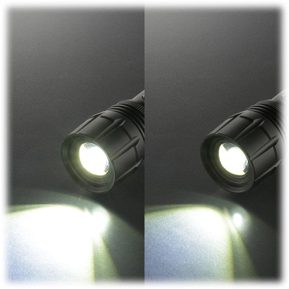 OHM ELECTRIC LED Rot 700 Schiebe-ANSI Aluminium Batteriestandsanzeige Taschenlampe, Kaiser, Lumen, Fokus, Wasserdicht, Outdoor, Dimmbar, Blinkend, IP66,