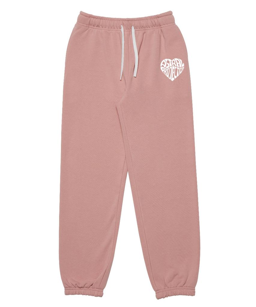 ASTRAL PROJECTION Heart Logo Comfortable Training Sweat Jogger Pants_Pink
