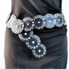 Y2k Disc PU Hollow Belt Zinc Zinc Alloy Concho Waistband Vintage Rivet Wide Belt  Women