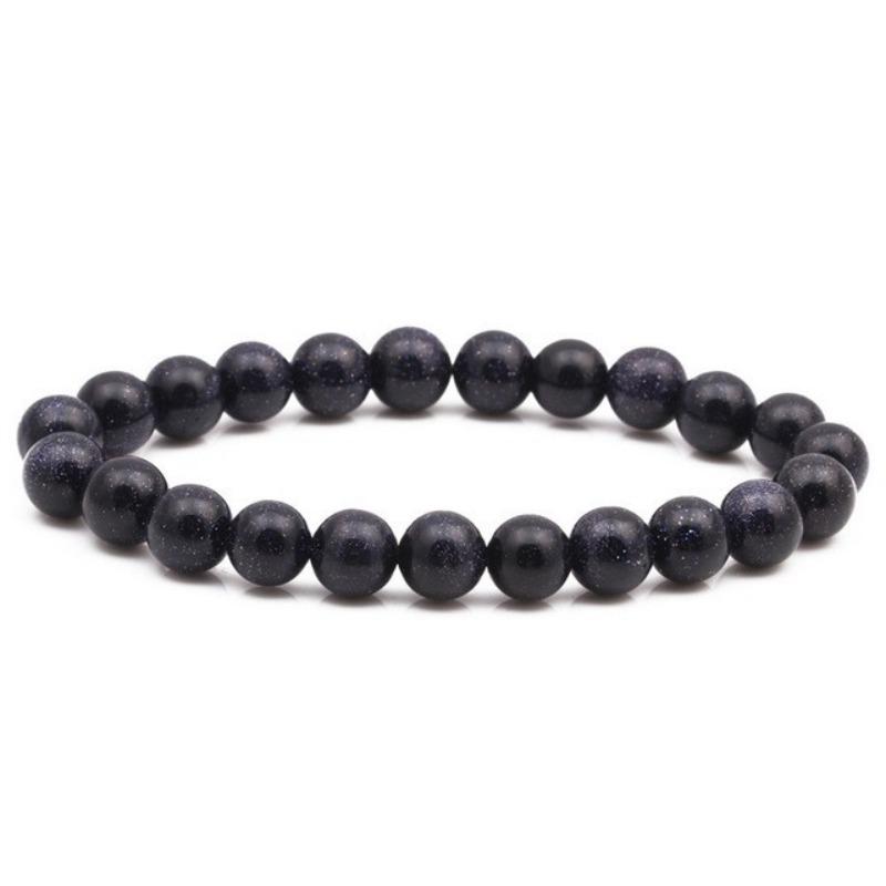 8Mm Natural Stone Bead Bracelet Men's Turquoise Elastic Bracelet.
