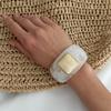 Bohemian Irregular Wide Bracelet Geometric Retro Hand Ring Unique Acrylic Bangle  Gift