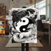 1Pc Tai Chi Animals Print Flannel Blanket, High quality Comfortable for All Seasons, Home Decor, Warmth and Comfort, Perfect for Christmas Gifts W106