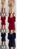 Luxurious Womens Jumper Knitted Sweaters Dress With Solid Casual Long Sleeves