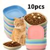 5pcs Non-Slip Plastic Cat Bowls Set Shallow Pet Food Water Dishes Suitable for Kittens Short Leg Cat Ferrets Stray Cats Dog Bowl