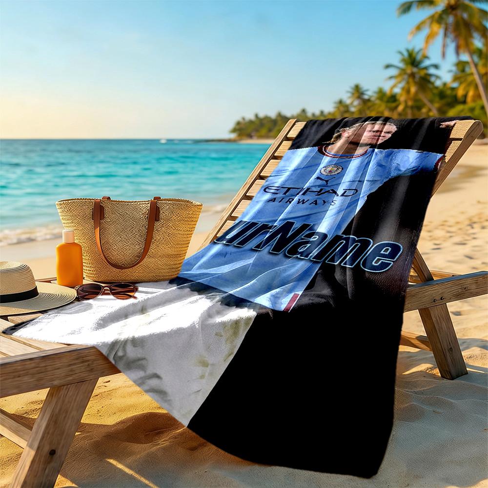 Haaland Personalized Name Beach Towel High Absorbency & Quick-Dry Ideal for Travel Outdoor Swim Pool Yoga Surf Camping Hiking Gym Gift Holiday