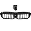 BMW 3 G20 G21 FL 22-24 Kidney Grille Black Glossy Double Bar With Cover