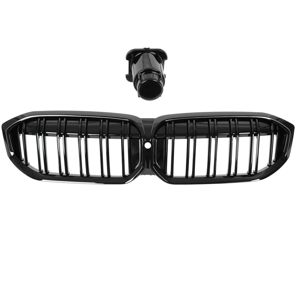 BMW 3 G20 G21 FL 22-24 Kidney Grille Black Glossy Double Bar With Cover