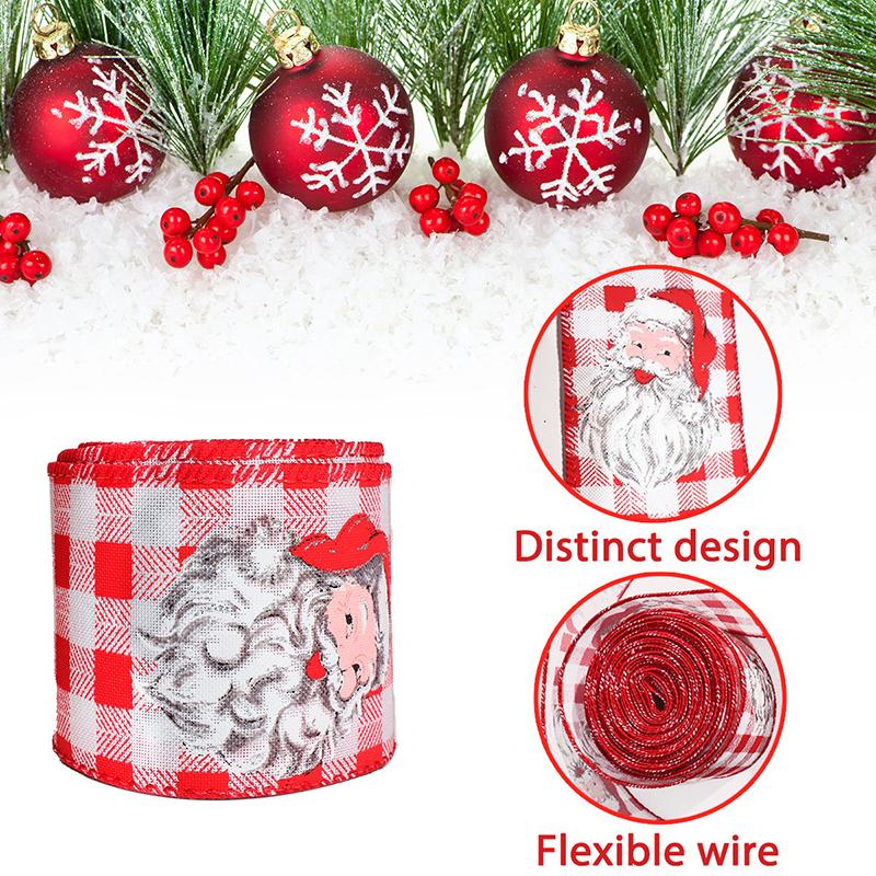1Pc  Christmas Imitation Linen Ribbon Decorations Christmas Tree Diy Bow Ribbon Birthday Party Gift Box Strap