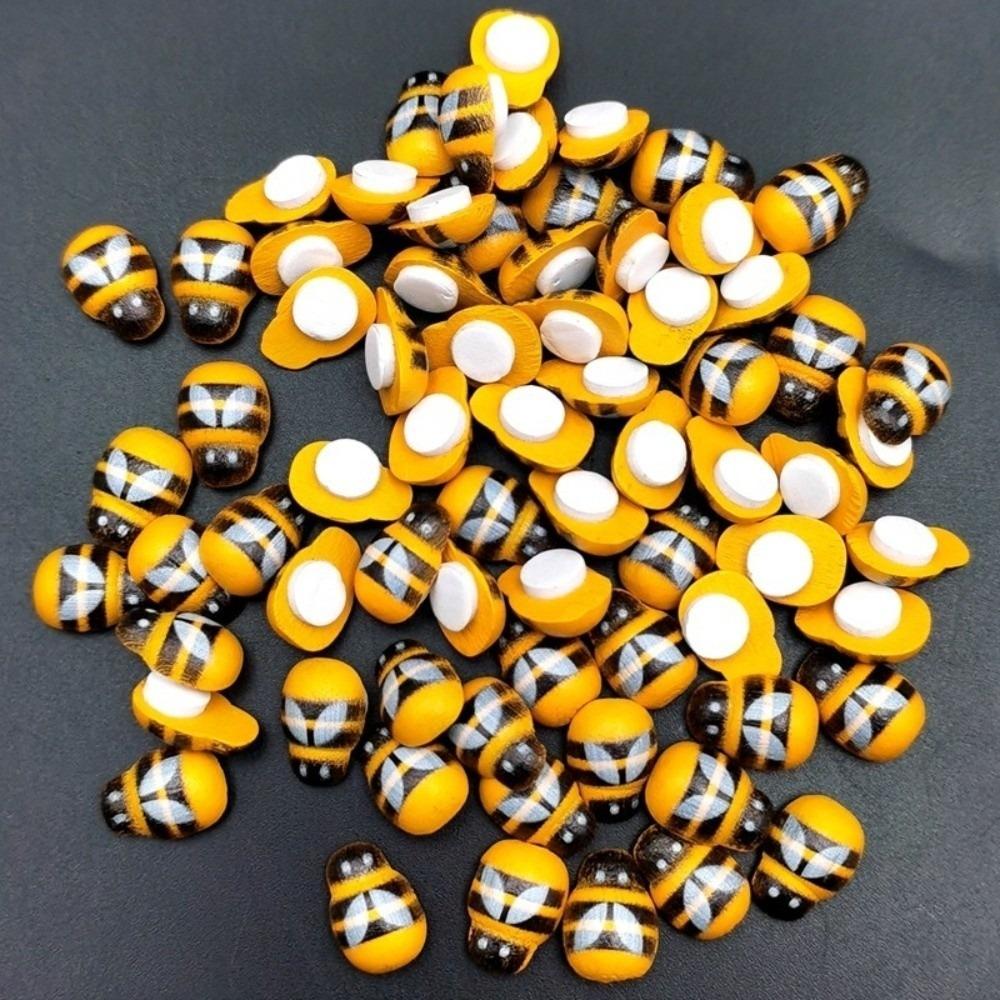 

35/100pcs Tiny Size Wooden Bee Embellishments Insect Self-Adhesive Embellishments Craft DIY 12*8mm-bee-100pcs