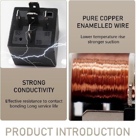 Pack Of 4 Car Starter Relays, 5-Pin 12V Accessory Power, Waterproof Relay Switch, Universal For Most Cars, Trucks And Vans (Black #2)