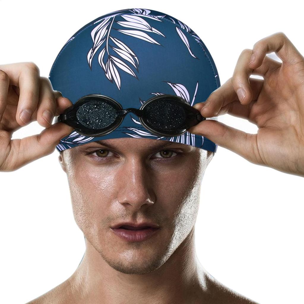 Unisex Printed Swim Caps Waterproof Polyester Swimming Hat For Boys Girls Ear Protection Pool Accessories Kids Youth Sports