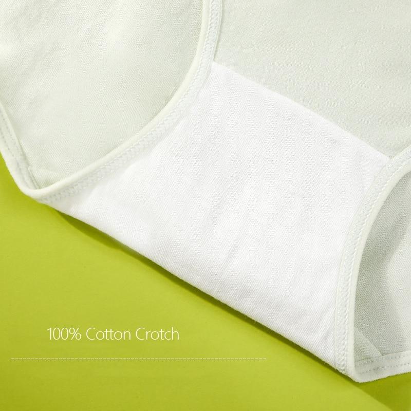 4Pcs High Waist Panties Women Breathable Cotton Underwear Cute Print Seamless Briefs Intimates