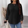 Plus Size Women's Seasonal Fashion Plaid Pullover Sweatshirt