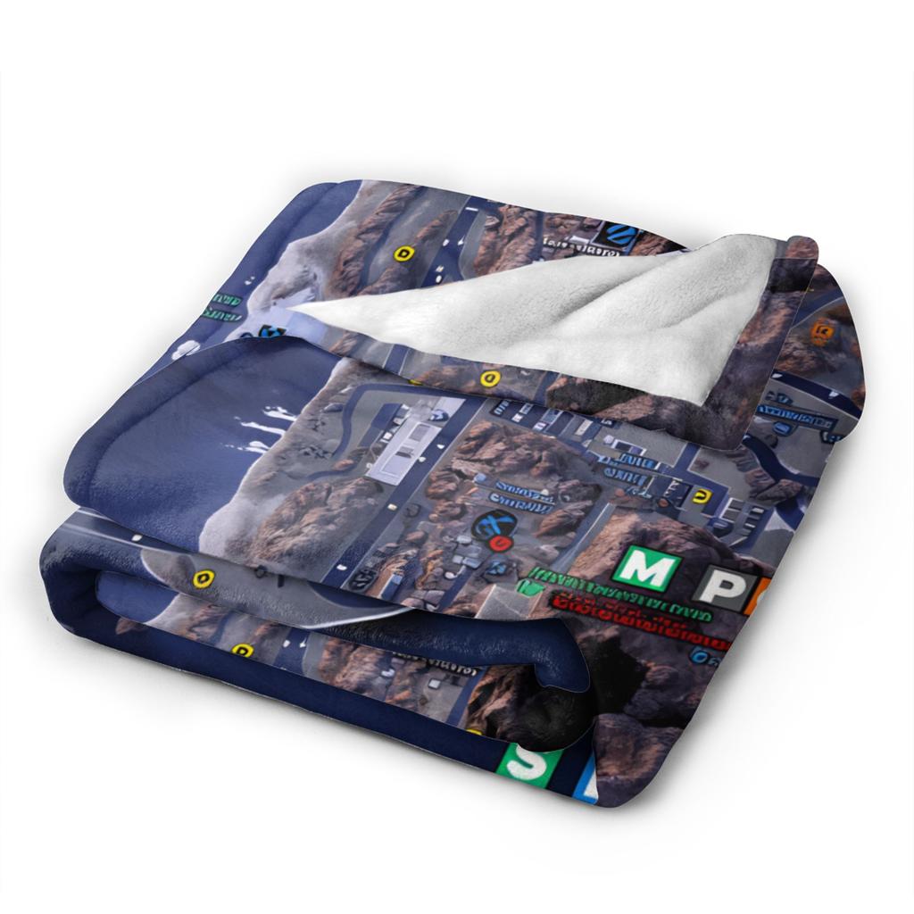 Warm Soft Blankets Girls Boys Camping Escape from Tarkov Scav PMC Map Throw Blanket Flannel Bedspread For Funny Sofa Bed Cover