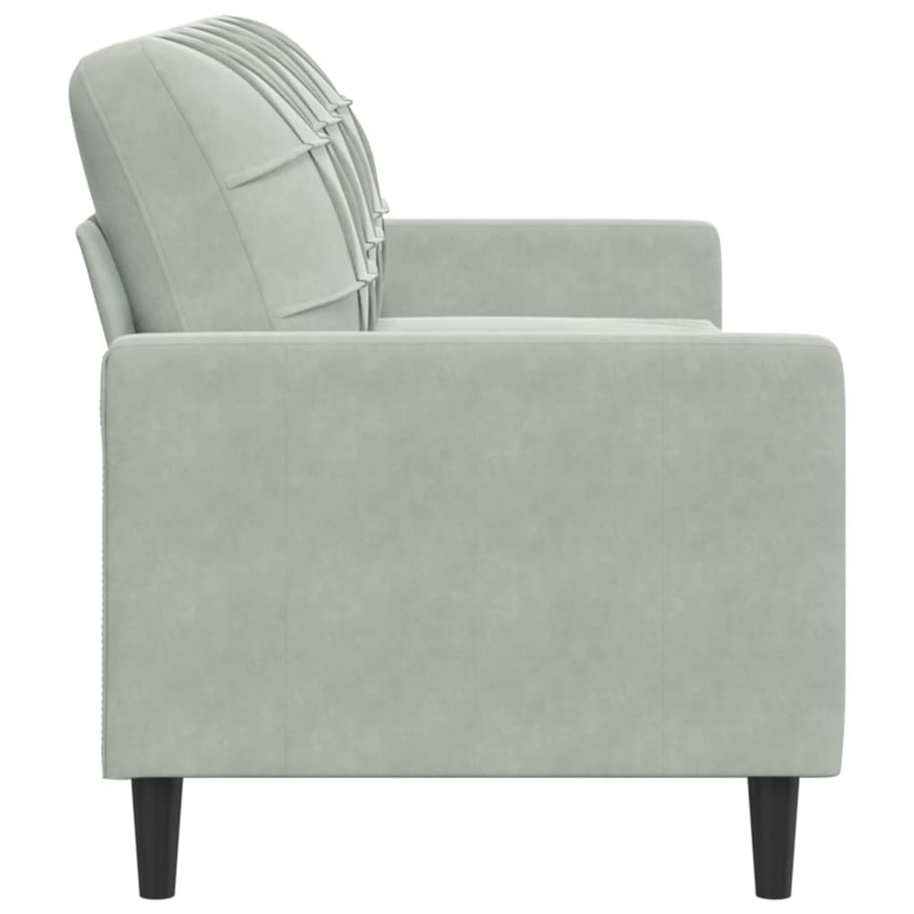 3 Seater Sofa Light Grey 180 Cm Velvet