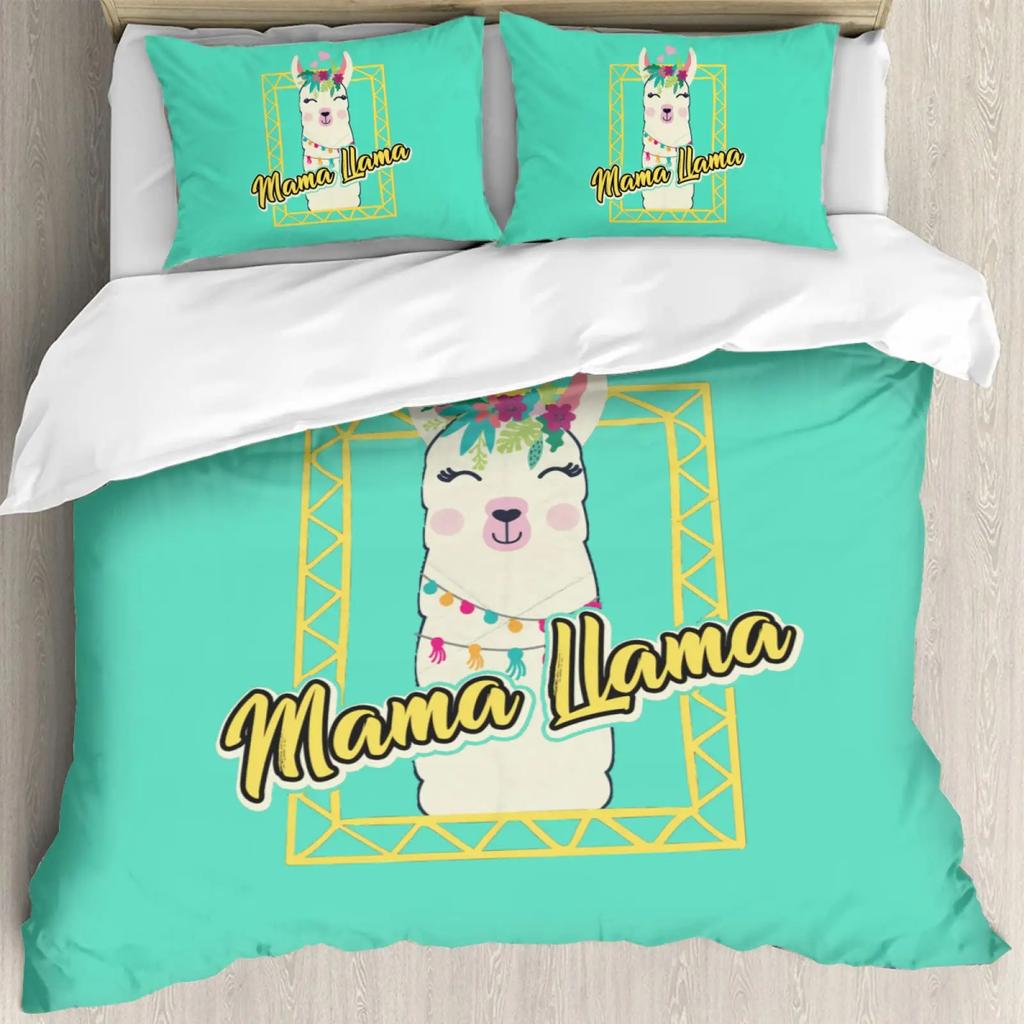 Duvet Cover Kids Teens Gifts Cute Cartoon Alpaca Llama Cactus Printing Bedding Animals Cover Bedroom Decorative Duvet Cover