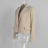 Fall Winter New Women's Loose Wool Blazer Notch Lapel Epaulette Oversized Jacket Outerwear