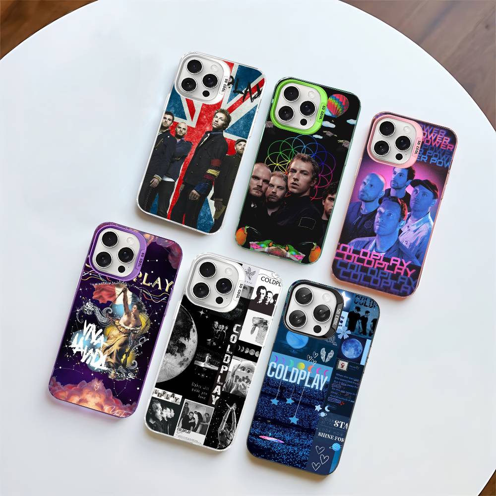 Pop Rock Band C-Coldplay Phone Case Color Silver Shell For IPhone 17 16 15 14 13 12 11 Pro Max Plus
