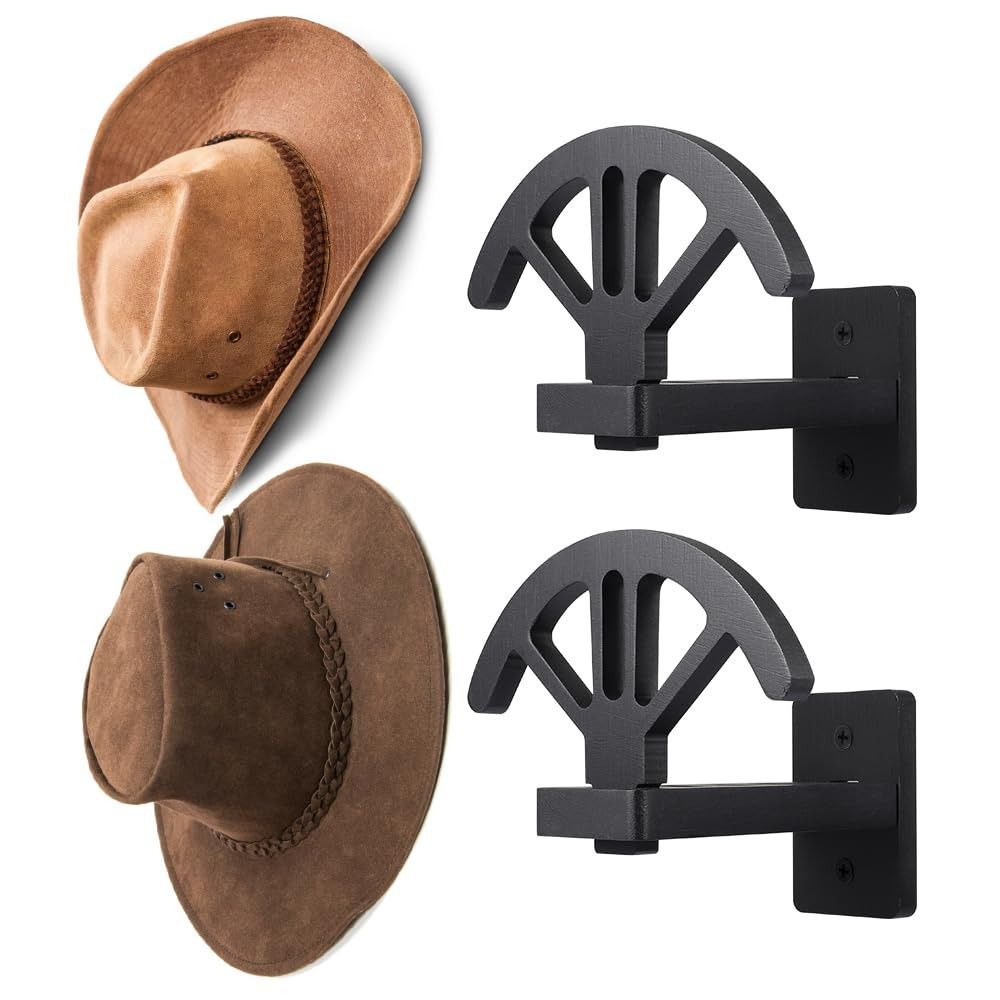 Portable Wooden Cowboy Hat Rack Adjustable Design Wall Mounted Hat Holder Space Saving Keep Original Shape Hat Storage Holder