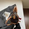 Classic Women's Mini Round Shoulder Bag Crossbody Handbag Korean Style Small Handbag for Ladies