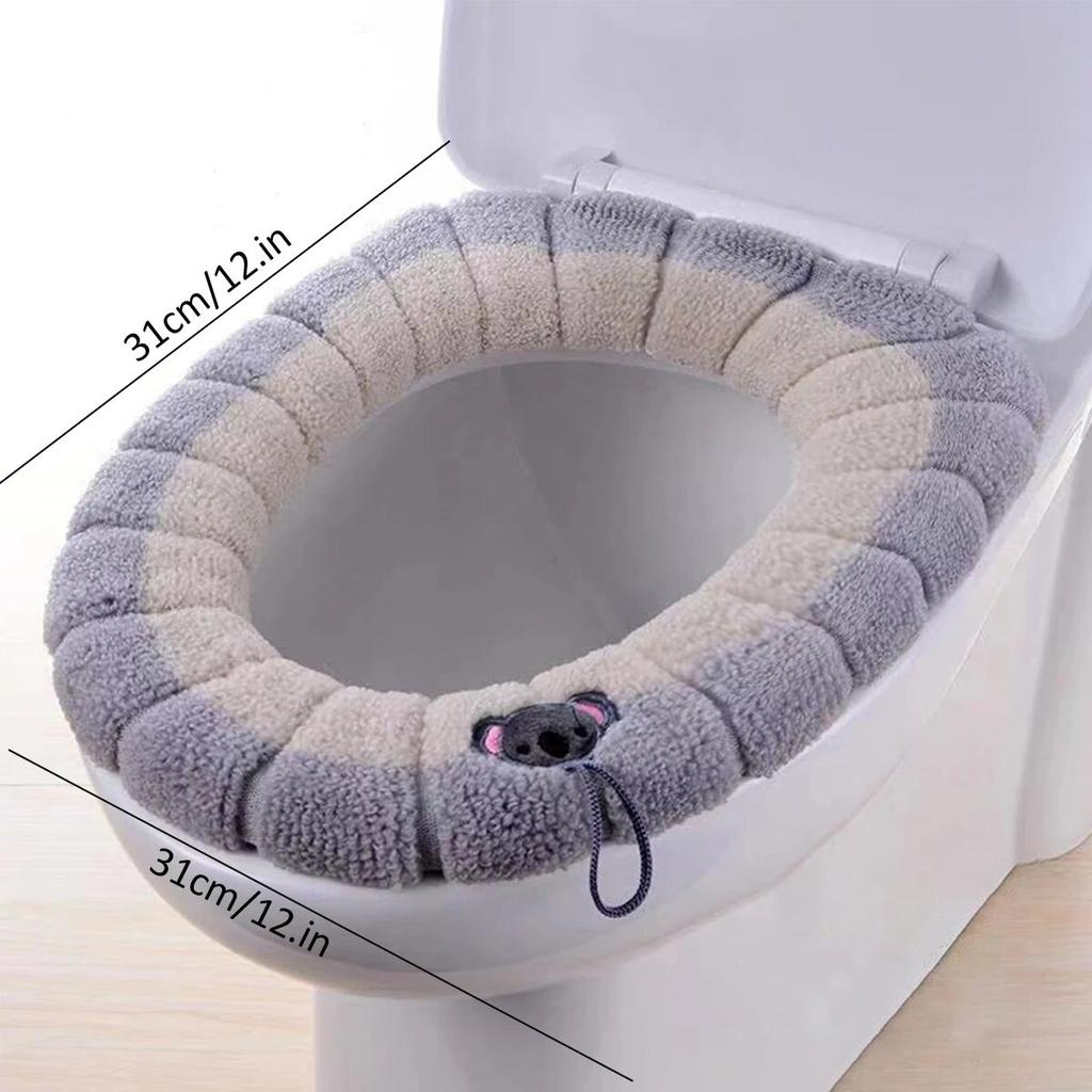 Asiento de inodoro, asiento blando, cojín para asiento de inodoro, portátil, retráctil, lavable, funda de asiento de inodoro de punto en forma de O