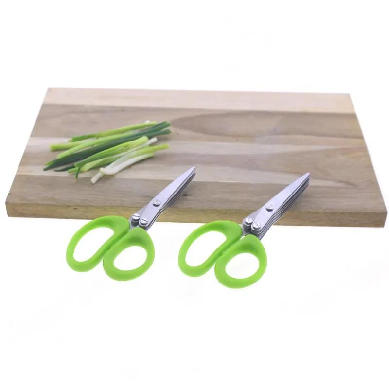 Tesoura de Cozinha Multicamadas Aço Inoxidável Cortador de Vegetais Cebolinha Ervas Algas Temperos Ferramenta de Cozinha Cortar Acessórios de Cozinha