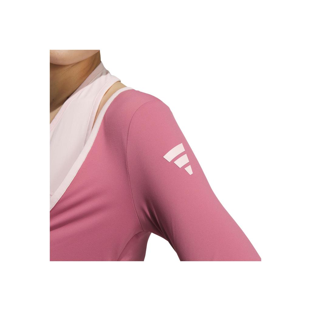 adidas Future Style 2-In-1 T-Shirt Sports Casual Pullover Long Sleeve T-Shirt Women Tops Sand Pink JN3495