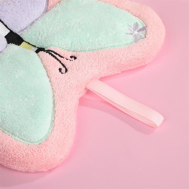New Cartoon Hand Towel Kitchen and Household Portable Hanging Towel Thickened Daily Butterfly Face Towel